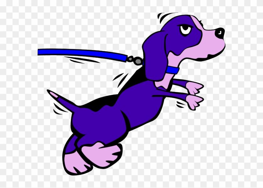 Purple Cartoon Dog Clip Art Clipart Download - Dog Straining On Leash #1183684