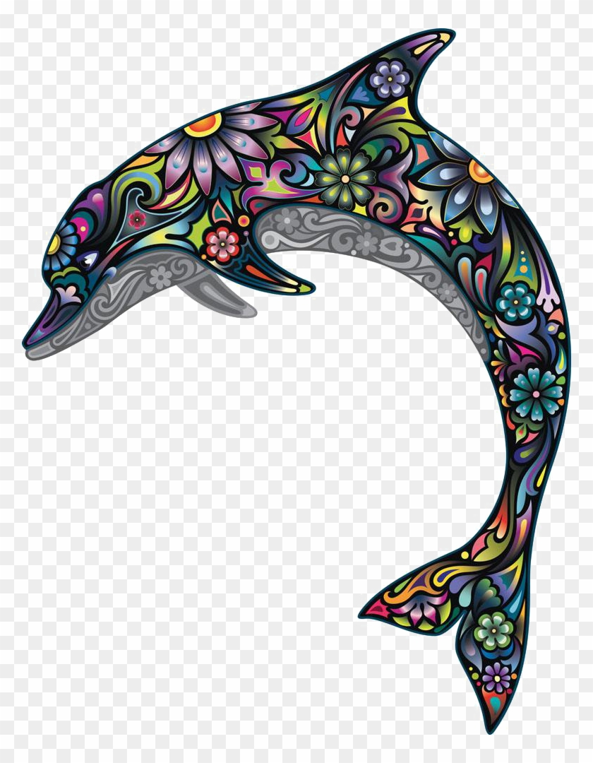 Dolphin Wall Decal Illustration - Dolphin Wall Decal Illustration #1183818