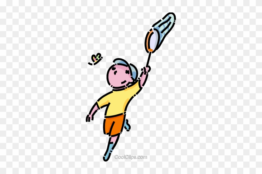 Boy Catching Insects With A Net Royalty Free Vector - Boy Catching Insects With A Net Royalty Free Vector #1183831