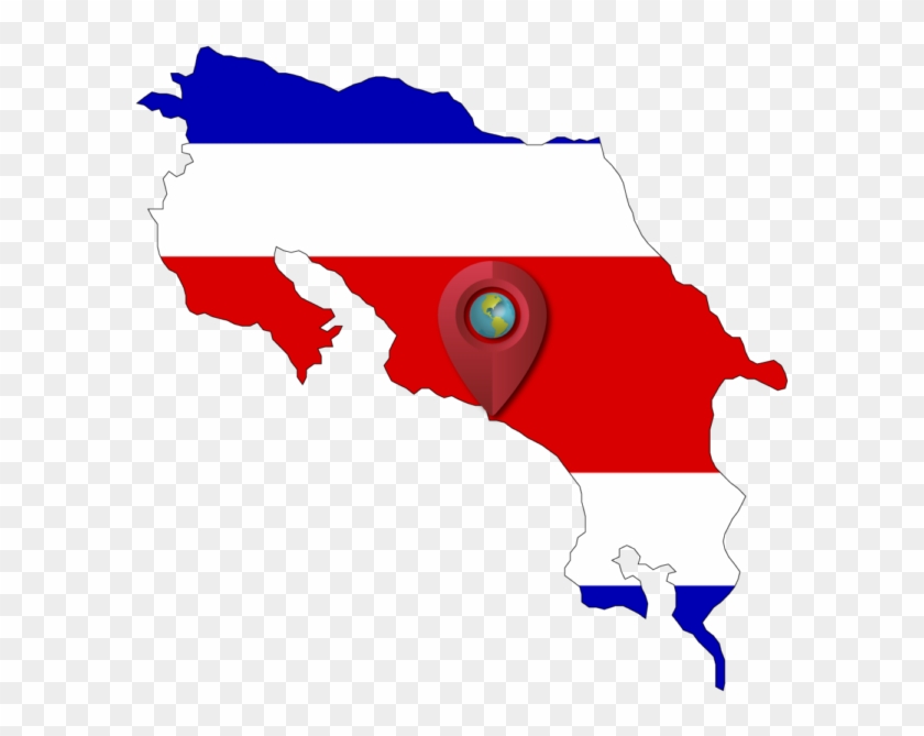Monkey Tour In Quepos - Costa Rica Flag Map #1183933