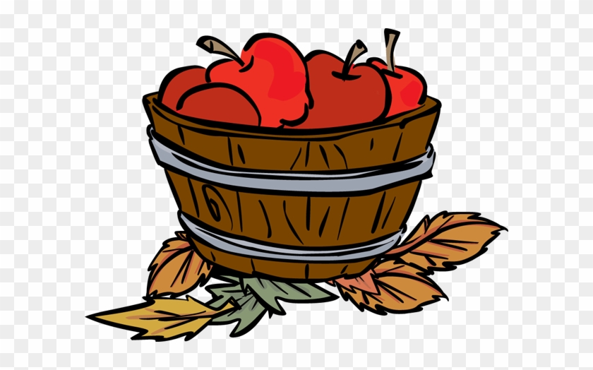 Clipart Of Vat, Apple Basket Full And Bascket Full - Fall Leaves Apples Clip Art #1184164