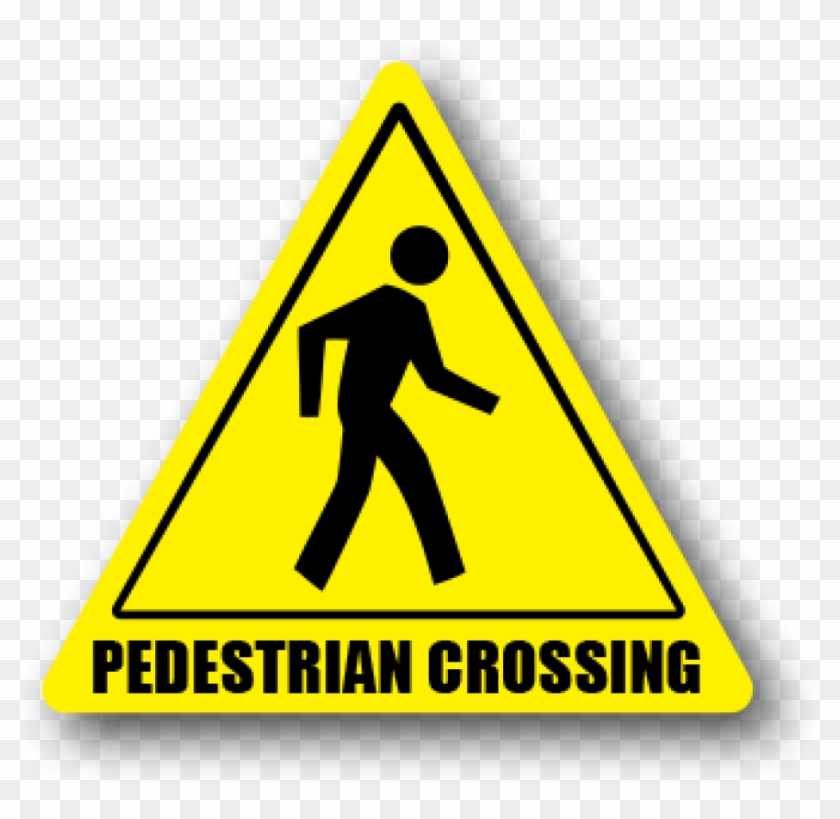 Durastripe Pedestrian Crossing Floor Safety Sign, Yellow - Ergomat - Durastripe Triangular Peel & Stick Floor #1184180