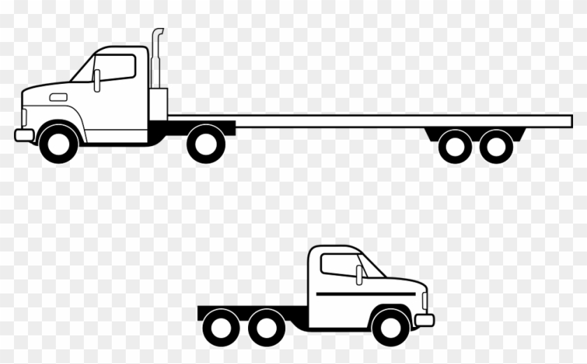 Delivery Clipart Semi Truck - Flatbed Truck Side View #1184202
