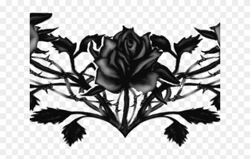 Gothic Tattoos Clipart Garden - Black Rose Tattoo Png #1184268