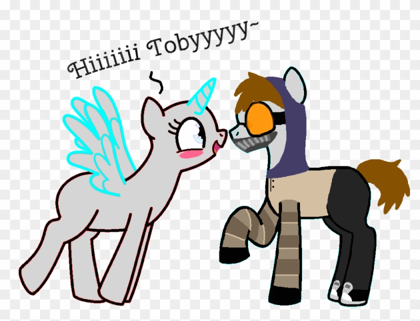 Ticci Toby X Oc Pony Base Vckbbh Clipart - Unicorn And Pegasus Base #1184284