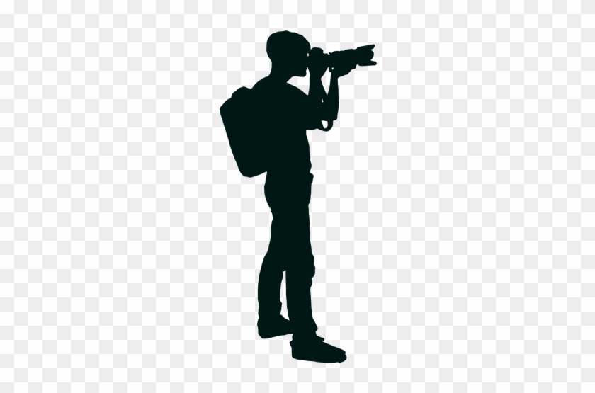 Photographer With Backpack Shooting Silhouette - Peronas Tomando Fotos Silueta #1184302