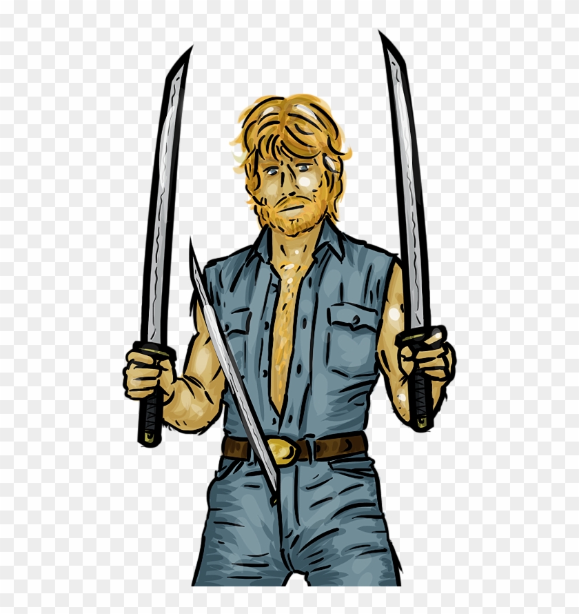 Samurai Chuck Norris By Whodrewthis - Cartoon Chuck Norris - Free  Transparent PNG Clipart Images Download