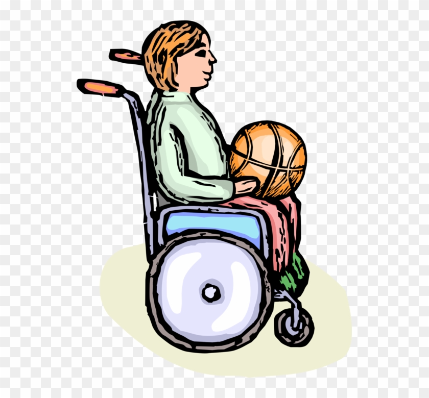 Vector Illustration Of Disabled Boy Handicapped Wheelchair - Illustration #1184487