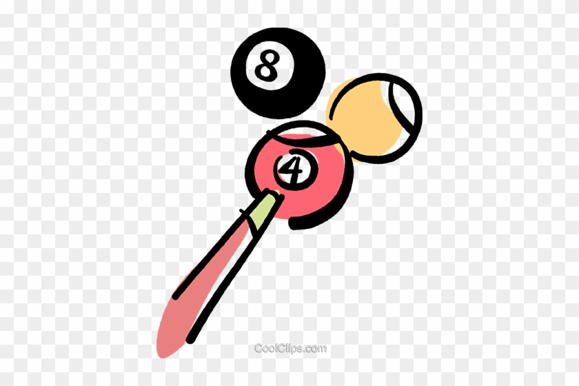 Pool Balls And Pool Cue Royalty Free Vector Clip Art - Bola De Bilhar E Taco #1184533