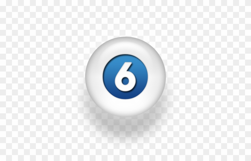 070170 Blue White Pearl Icon Alphanumeric N6 Solid - Billiard Ball #1184543