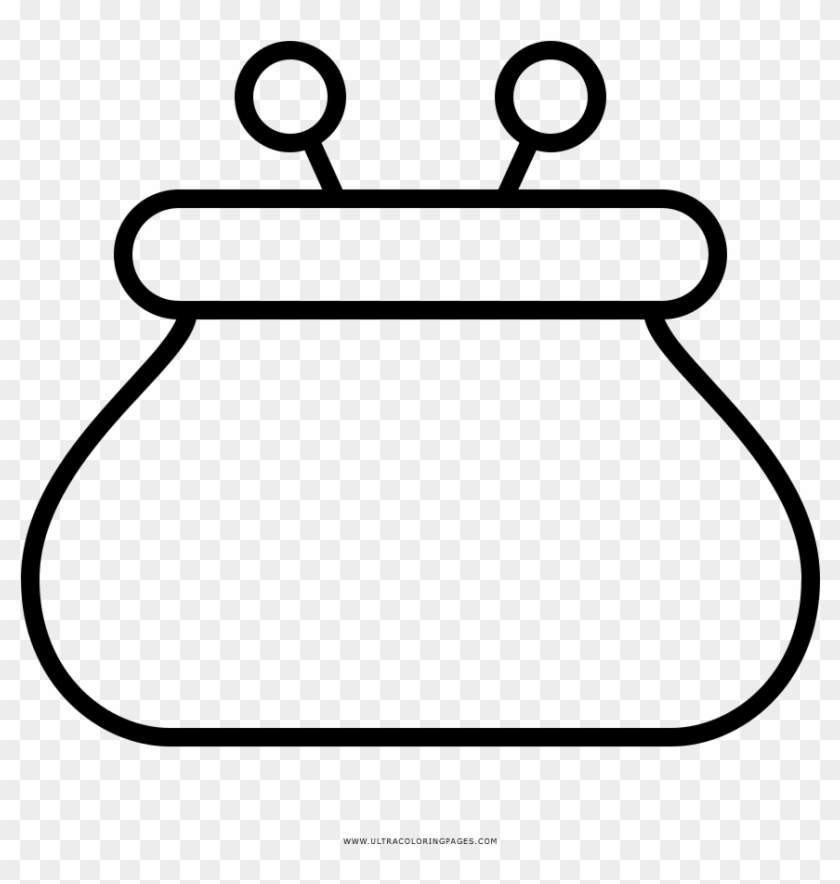 Coin Purse Coloring Page - Dibujo Monedero Para Colorear #1184620