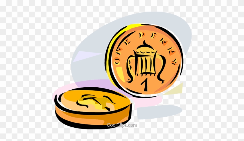 United Kingdom 1 Penny Coin Royalty Free Vector Clip - Clip Art #1184646