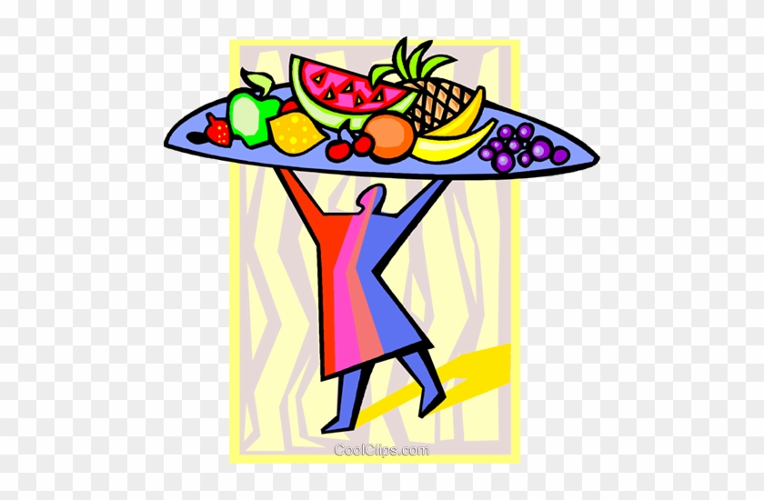 Chef With A Fruit Platter Royalty Free Vector Clip - Dietary Fiber #1184795