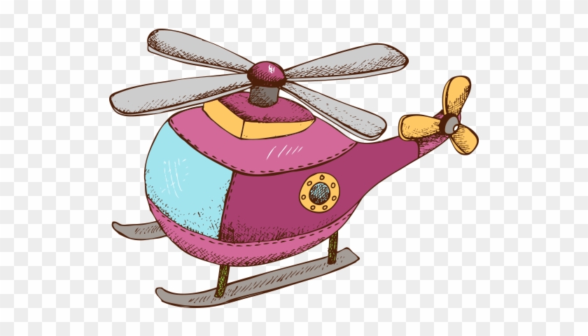 Helicopter Airplane Cartoon - Mom Innovations Vintage Transportation Light Switch #1184985