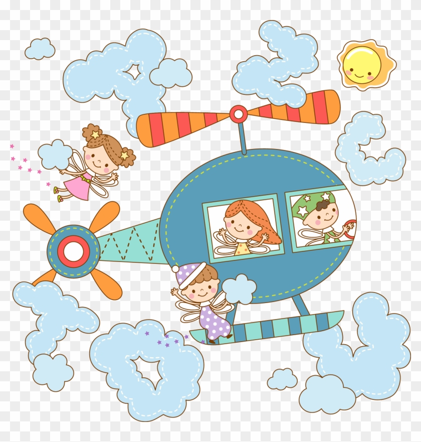 Helicopter Cartoon Illustration - Vector Graphics #1185000