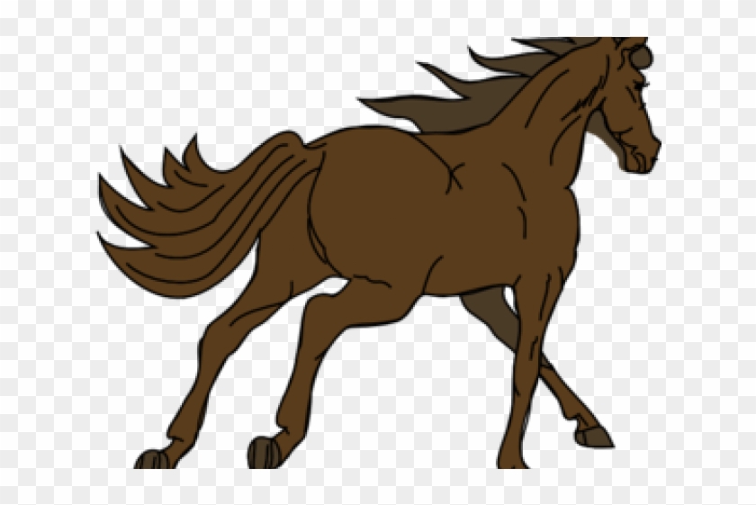 Horse Clipart Light Brown - Horse Running Away Round Ornament #1185185