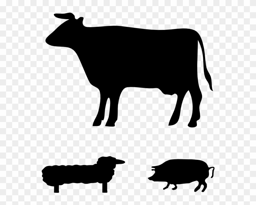 Farm Animals Clip Art - Pig Silhouette Clip Art #193208