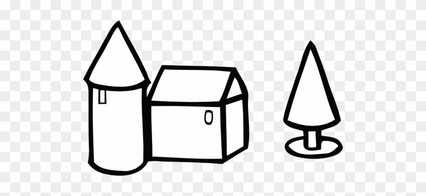 Simple Farm House Architecture 1 Clipart - Farm Graphic Simple #193353