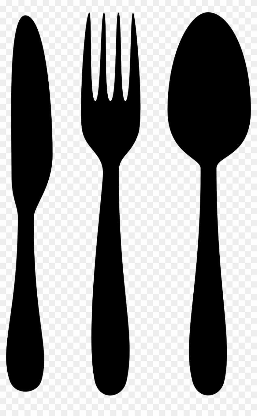 Chef Clipart Black And White - Spoon And Fork Png #193359