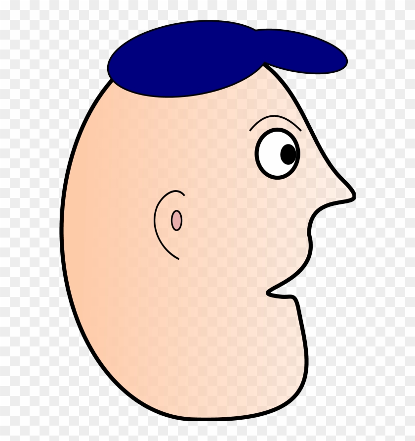 Cartoon Man Face Profile Wearing Cap - Clip Art #193385