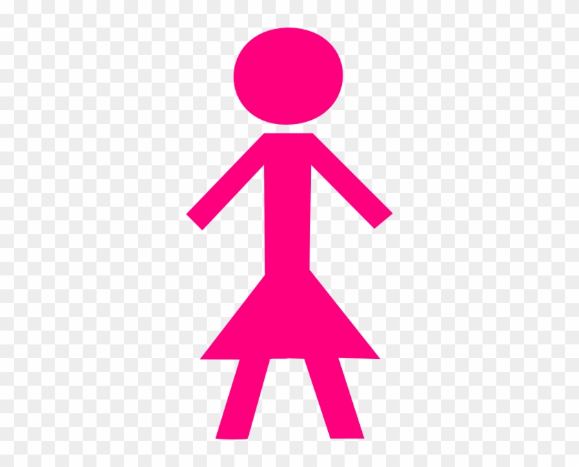 Pink Female Stick Figure Clip Art - Stick Figure Clip Art #193451