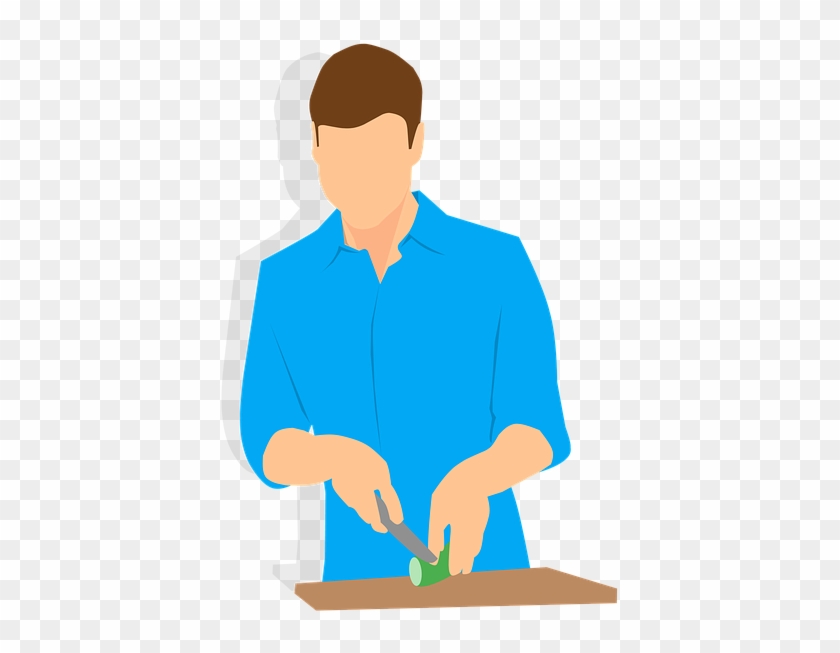 Cooking, Man, Knife, Cutting, People, Desktop, Isolated - Knife Cutting Cartoon Png #193475