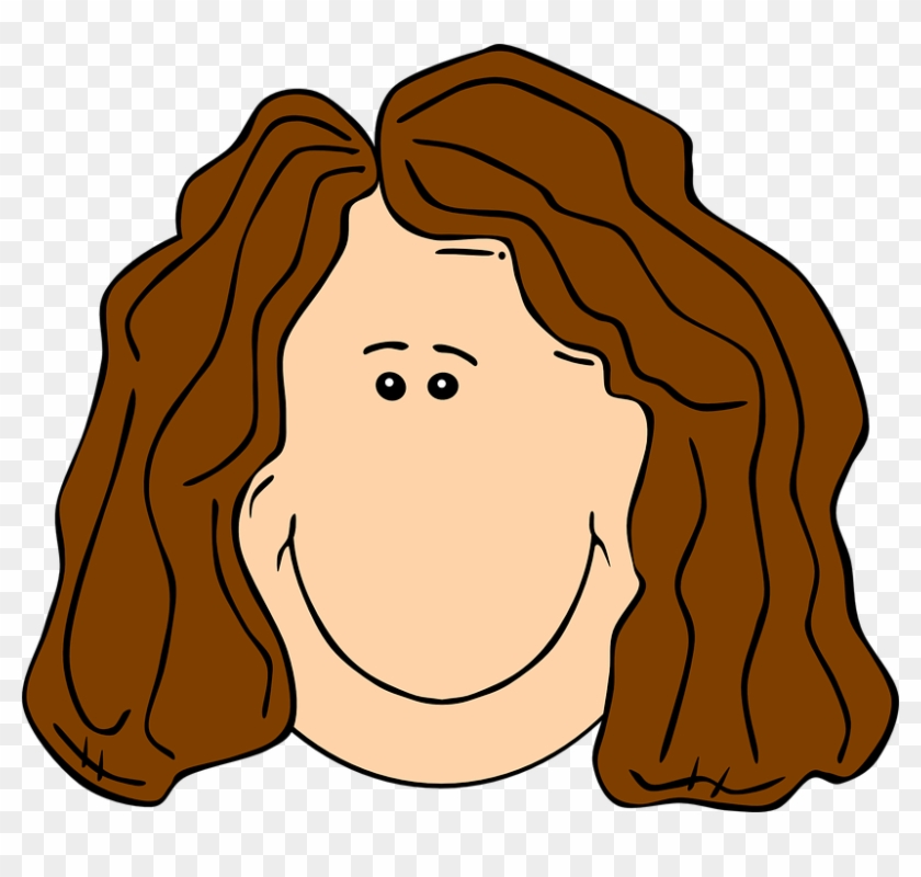 Smiling Brown Hair Lady Png Clip Art - Cartoon With Brown Hair #193507