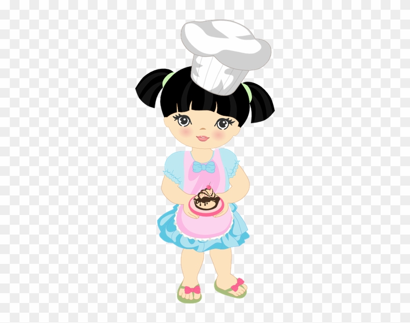 Food Clipartgirl Clipartpastry Chefart - Desenho Chef De Cozinha Menina Png #193534