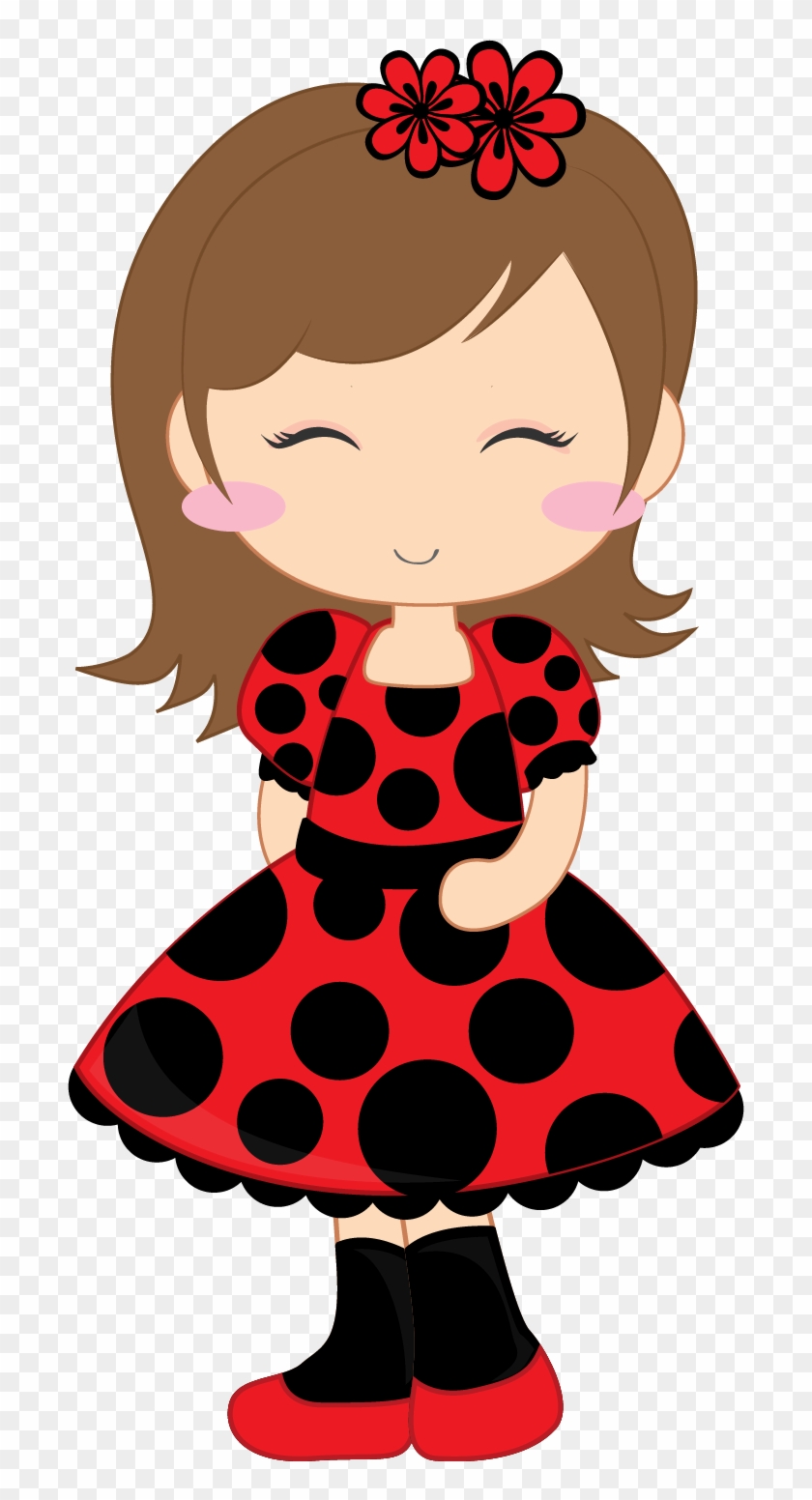 Girl And Ladybugs Clip Art - Lady Bug Clip Art #193767