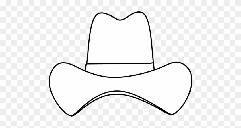 Top Hat Clipart Black And White - White Silhouette Of Cowboy Hat #193855