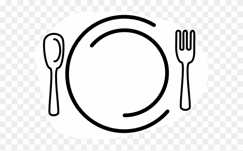 plate fork and knives clipart