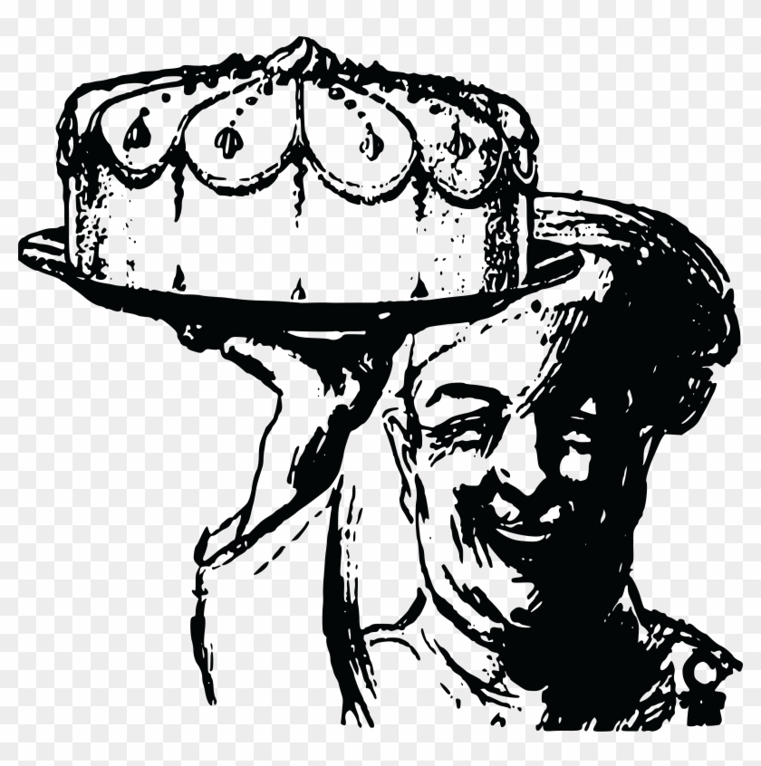 Free Clipart Of A Baker Holding Up A Cake - Bakers Holding The Cake #193908
