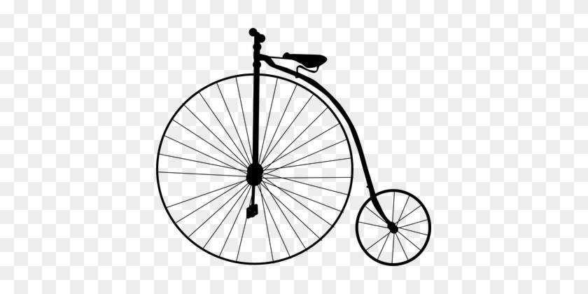 High Wheel Bicycle Bike Penny Farthing Ret - Bicycle Clip Art #194079