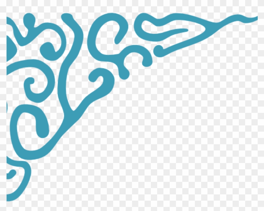Corner Border Clipart Flourish Five Corner Clip Art - Eid Mubarak In Arabic Script, Eid Al Fitr Calligraphy #194273