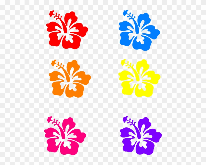 Hibiscus Clipart Rainbow Flower - Hibiscus Clip Art #194295