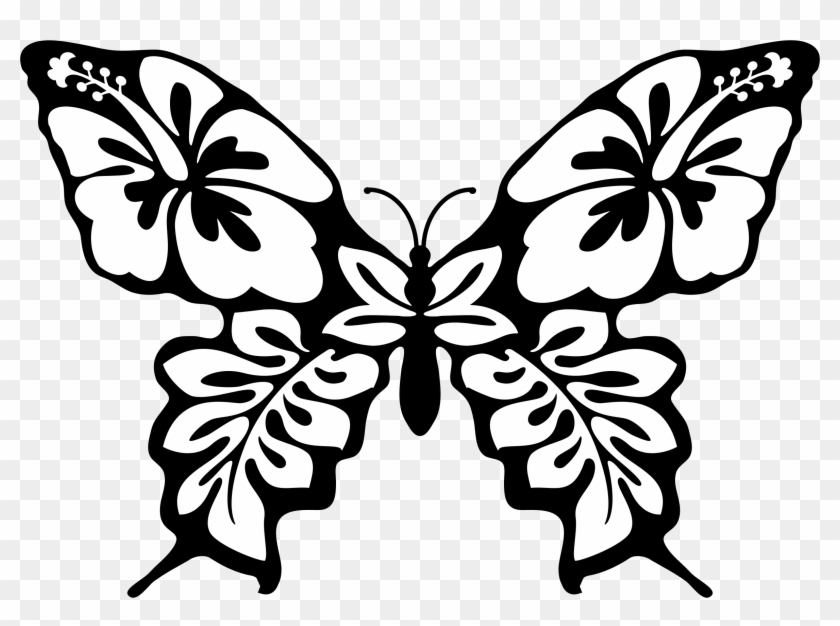 Clipart - Easy Drawings Of Flowers And Butterflies #194336