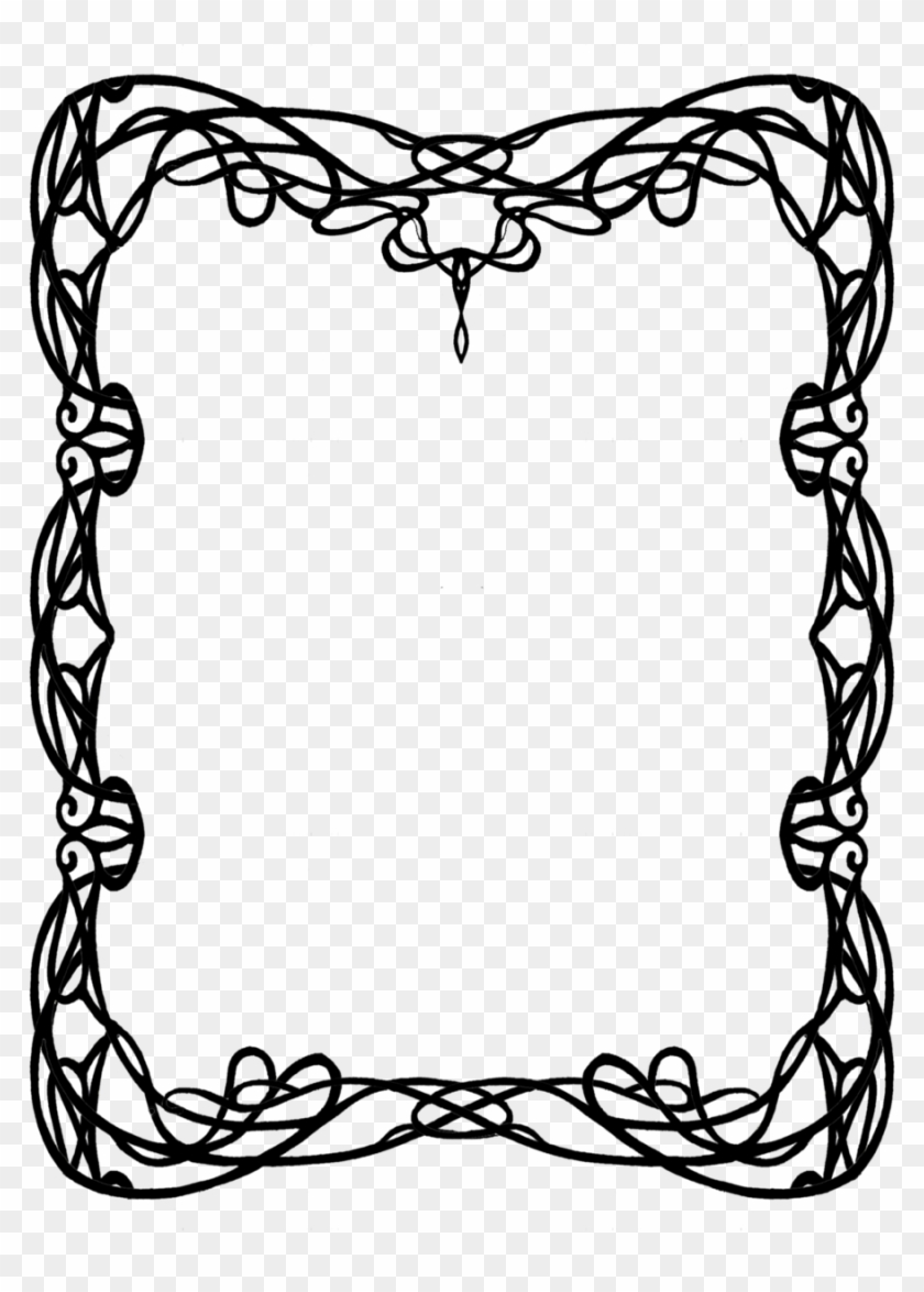 Black White Art Nouveau Clip Art Free - Art Nouveau Frame Png #194339