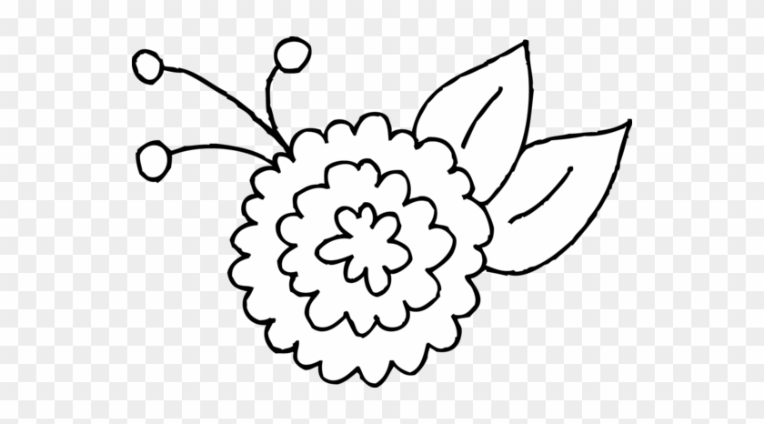 Cute Spring Flower Coloring Page - Cute Spring Clipart Black And White #194342