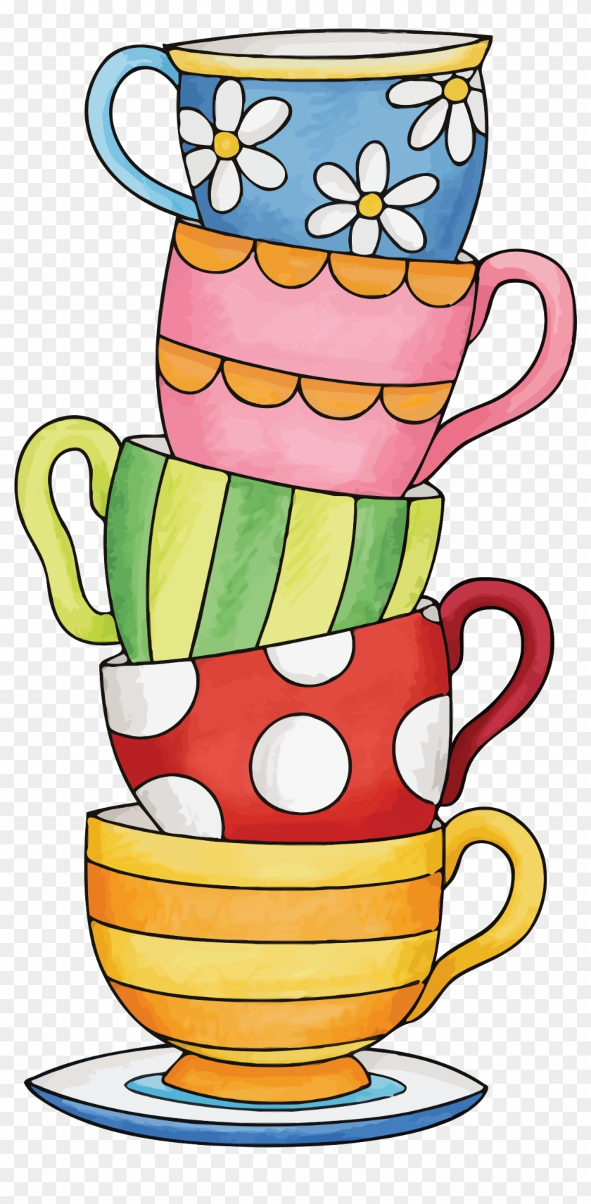 Big Image - Stack Of Cups Clipart #194380