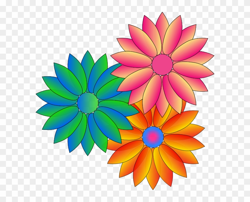 Coloured Daisies Clip Art - Animated Flowers Clip Art #194462