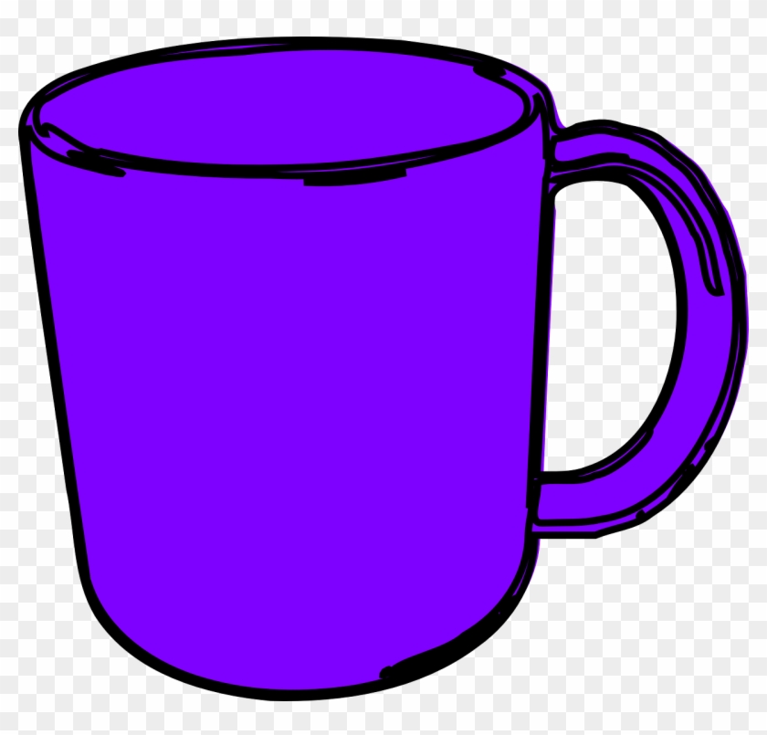 Purple Clipart Coffee Cup - Cartoon Image Of Mug #194706