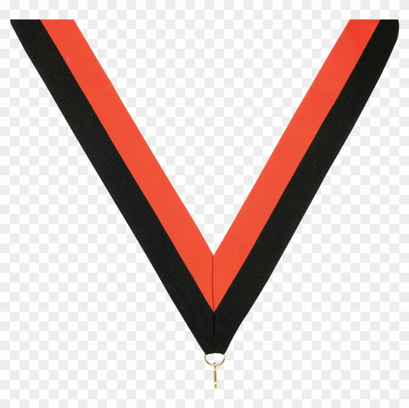 Black / Orange V-cut Ribbon 1 1/2" X 32" - Black / Orange V-cut Ribbon 1 1/2" X 32" #194895