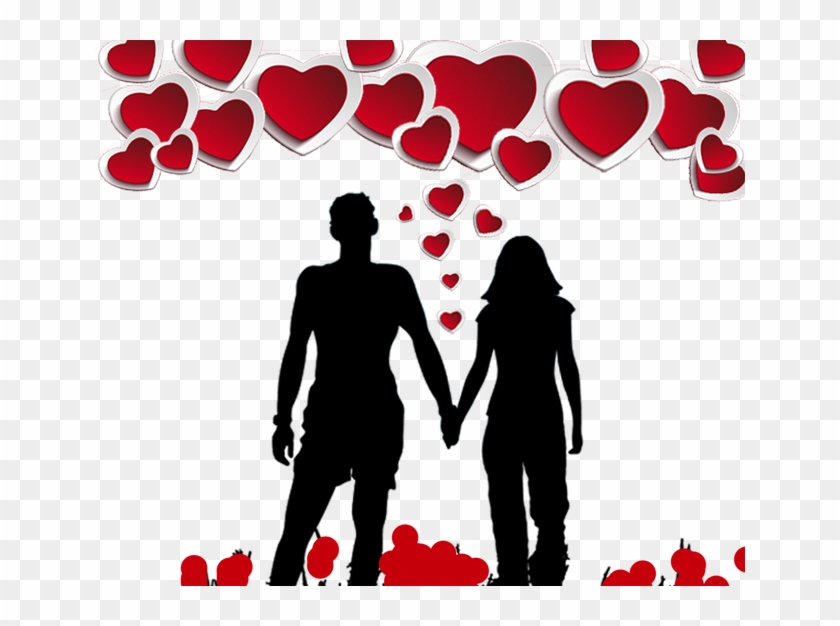 Valentines Day Silhouette Solo Poster - Beddinginn Silhouette Of A Couple Holding Hands Print #194932