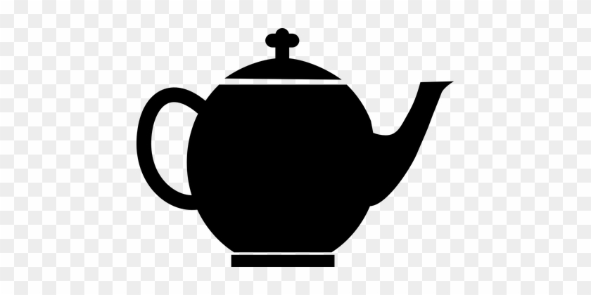 Teapot Tea Black Pot Kettle Coffee Kitchen - Teapot Clip Art #194965