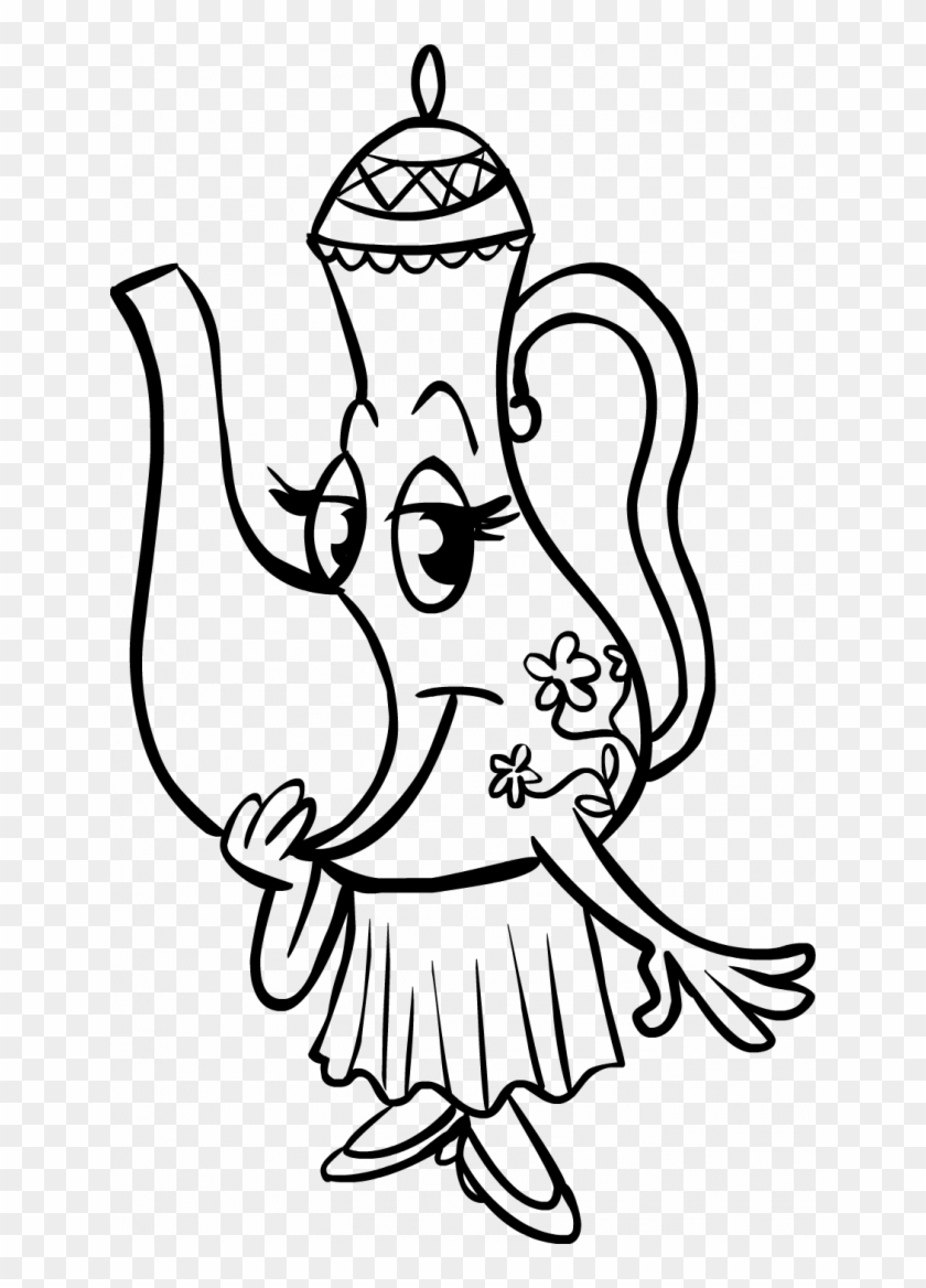 Coloring Page Tall Teapot Lady Fun With Tea 268293 - Coloring Book #195008