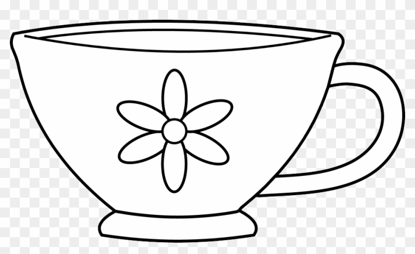 Free Tea Party Clip Art - Tea Cup Coloring Page #195206