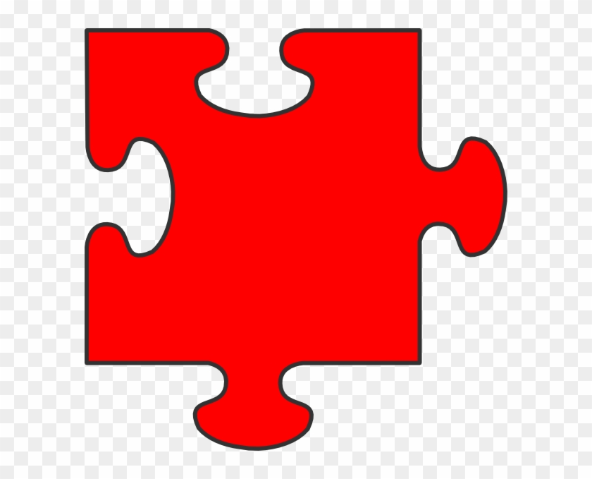 Red Puzzle Piece Top Clip Art - Puzzle Piece Clip Art #195261