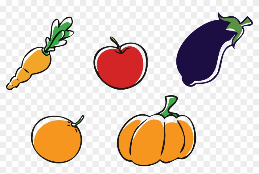 Apple Pumpkin Vegetable Clip Art - Dibujos De Frutas Y Verduras #195337