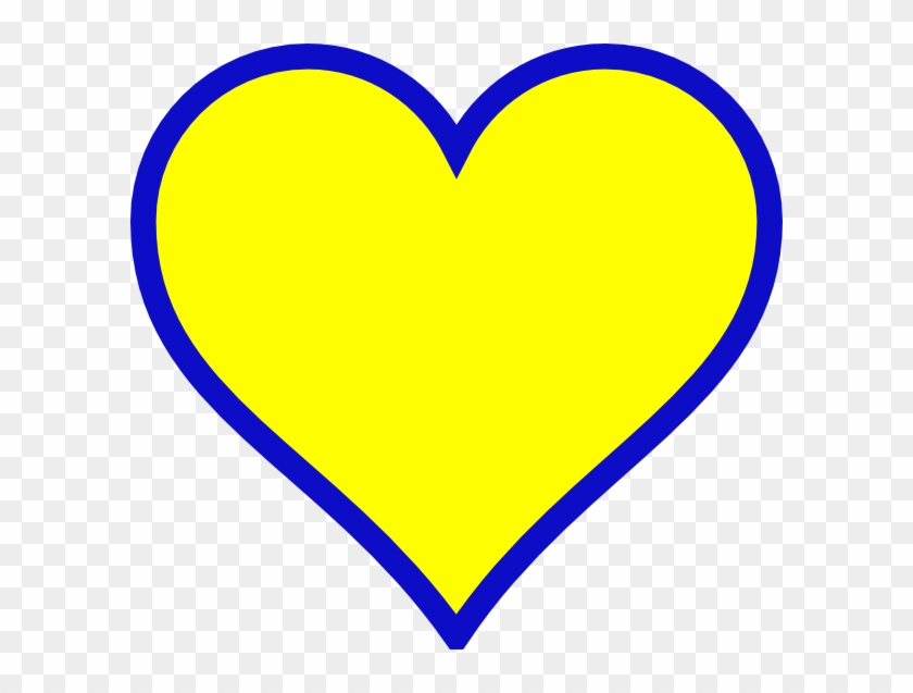 Michigan Blue Gold Heart Svg Clip Arts 600 X 557 Px - Blue And Yellow Heart #195433