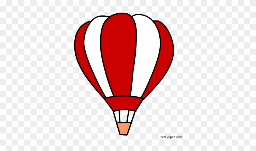 Free Red And White Hot Air Balloon Clip Art - Hot Air Balloon #195474